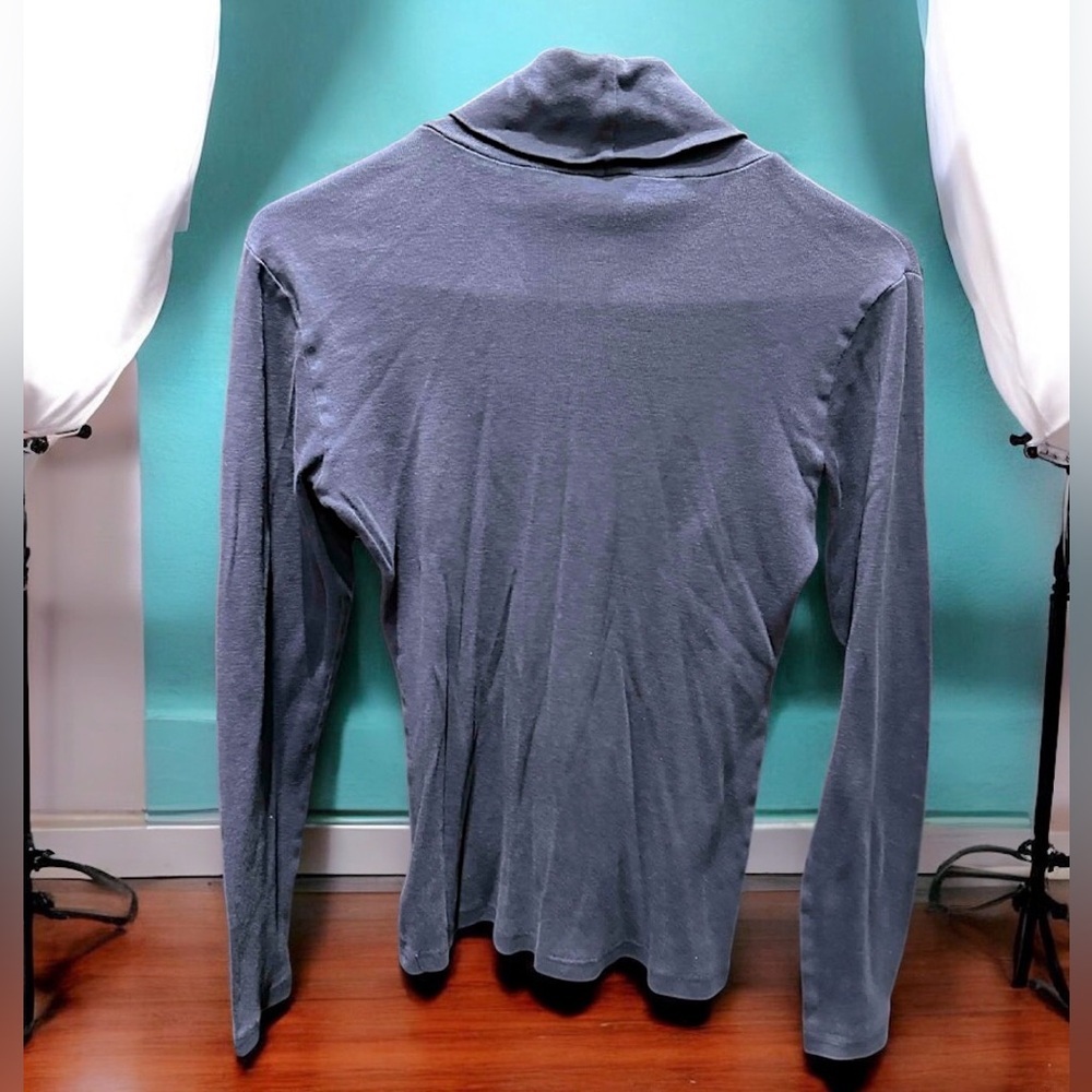 Blue Long Sleeve Turtleneck Top SMALL